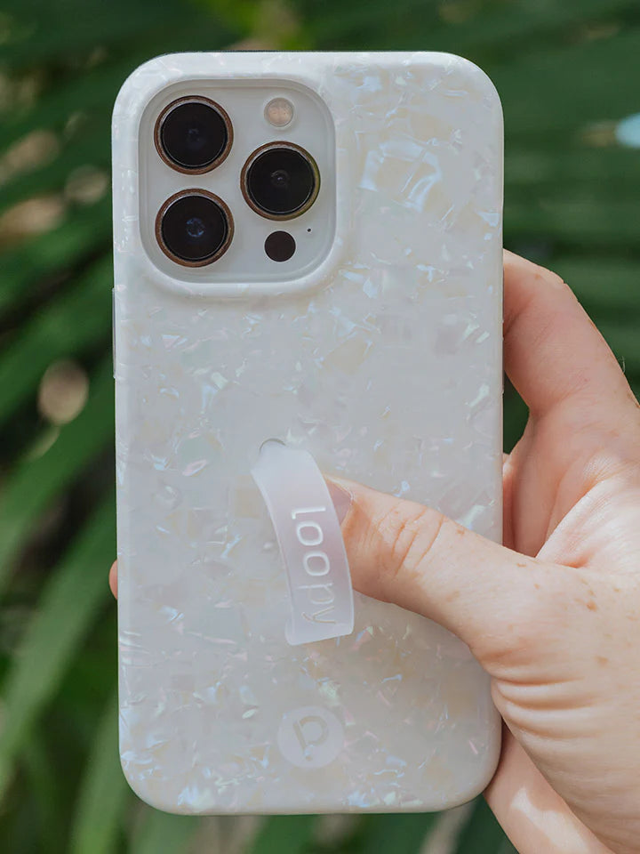 White Opal Shell Protective Phone Case
