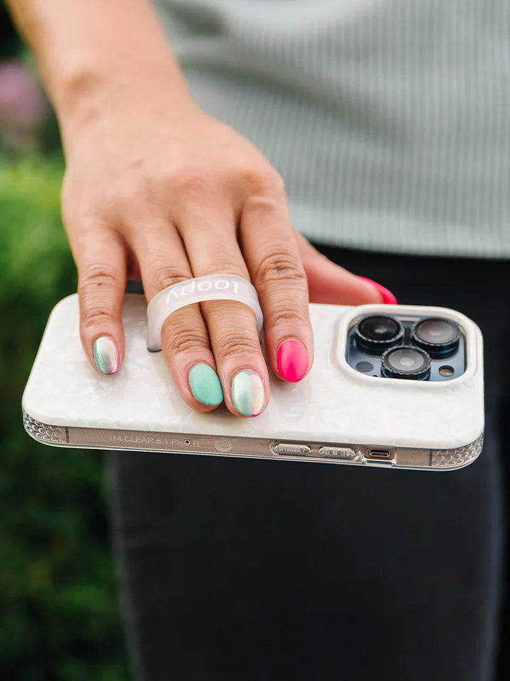 White Opal Shell Protective Phone Case