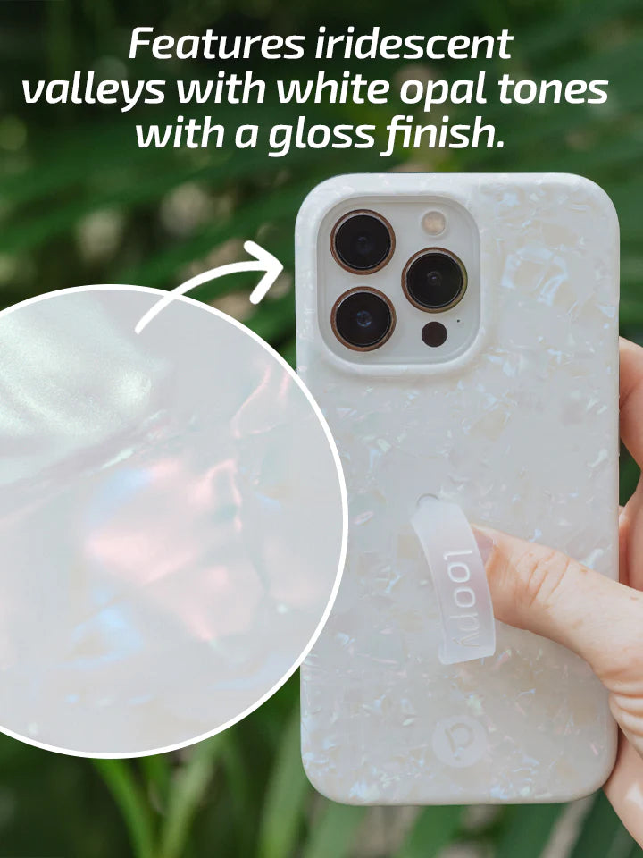 White Opal Shell Protective Phone Case